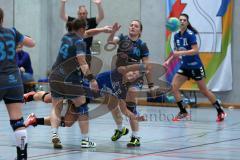 Handball Damen Landesliga Bayern - HG Ingolstadt - ESV Neuaubing - 10 Mel Pöschmann wird beim Werfen gestoppt