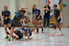 Handball Damen Landesliga Bayern - HG Ingolstadt - ESV Neuaubing - 10 Mel Pöschmann wird beim Werfen gebremst