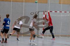 Handball Damen - HG Ingolstadt/Frauen - TSV Schleißheim - Karolin Diesner Torfrau HG Ingolstadt - Franziska Benick #4 blau HG Ingolstadt - Andrea Keczko #4 weiss Schleißheim - Foto: Jürgen Meyer