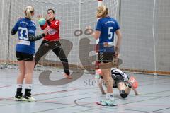 Handball Damen - Landesliga Nord - HG Ingolstadt - HC Sulzbach Rosenberg - Dominique Bittl #12 rot Torwart Ingolstadt - Conny Macarei #6 weiss Sulzbach - Foto: Jürgen Meyer