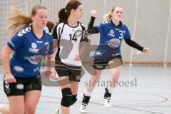 Handball Damen - Landesliga Nord - HG Ingolstadt - HC Sulzbach Rosenberg - Lisa Günther #33 blau Ingolstadt freut sich über ihr Tor - jubel - Foto: Jürgen Meyer