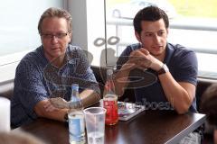 Inline-Hockey WM - Pressekonferenz - links Ecki Schindler Leitung ZOK und Bernhard Enzinger