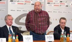 Inline Hockey-WM in Ingolstadt - Pressekonferenz - Dr. Hans Dobida, Bodo Lauterbach