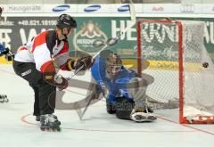 Inline Hockey-WM in Ingolstadt - Deutschland - Finnland 7:1 - knapp am Tor vorbei