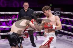 Gladiator Fightnight 2025 -  Festsaal Stadttheater Ingolstadt; WKU Profi-Europameistertitel bis 72,5 kg! Im Rampenlicht: Albijon Morina vs. Mateusz Janik. Sieger nach Punkten Albijon Morina