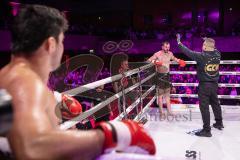 Gladiator Fightnight 2025 -  Festsaal Stadttheater Ingolstadt; WKU Weltmeisterschaft bis 81 kg: Joilton Lutterbach vs. Renato Ferrara. Sieger Lutterbach durch Abbruch