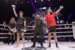 Gladiator Fight Night 6; Festsaal Ingolstadt; Deutsche Meisterschaft Mittelgewicht K1 WKU; Albijon Morina gegen Amin Farmi (mit Bart). Morina gewinnt nach Punkten