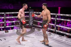 Gladiator Fightnight 2025 -  Festsaal Stadttheater Ingolstadt; WKU Weltmeisterschaft bis 81 kg: Joilton Lutterbach vs. Renato Ferrara. Sieger Lutterbach durch Abbruch
