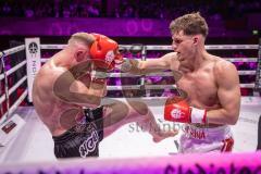 Gladiator Fightnight 2025 -  Festsaal Stadttheater Ingolstadt; WKU Profi-Europameistertitel bis 72,5 kg! Im Rampenlicht: Albijon Morina vs. Mateusz Janik. Sieger nach Punkten Albijon Morina