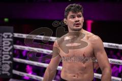 Gladiator Fightnight 2025 -  Festsaal Stadttheater Ingolstadt; WKU Weltmeisterschaft bis 81 kg: Joilton Lutterbach vs. Renato Ferrara. Sieger Lutterbach durch Abbruch