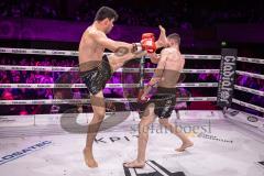 Gladiator Fightnight 2025 -  Festsaal Stadttheater Ingolstadt; WKU Weltmeisterschaft bis 81 kg: Joilton Lutterbach vs. Renato Ferrara. Sieger Lutterbach durch Abbruch