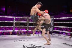 Gladiator Fightnight 2025 -  Festsaal Stadttheater Ingolstadt; WKU Weltmeisterschaft bis 81 kg: Joilton Lutterbach vs. Renato Ferrara. Sieger Lutterbach durch Abbruch