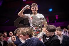 Gladiator Fightnight 2025 -  Festsaal Stadttheater Ingolstadt; WKU Profi-Europameistertitel bis 72,5 kg! Im Rampenlicht: Albijon Morina vs. Mateusz Janik. Sieger nach Punkten Albijon Morina