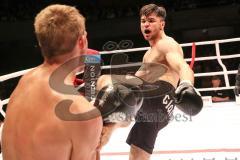 2. Gladiators Fight Night - Hauptkampf - Sieger nach Punkten Burhan Avdili (Schwarze Hose) aus Ingolstadt - Daniel Vogel (grüne Hose) aus der Schweiz