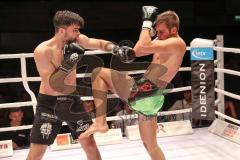 2. Gladiators Fight Night - Hauptkampf - Sieger nach Punkten Burhan Avdili (Schwarze Hose) aus Ingolstadt - Daniel Vogel (grüne Hose) aus der Schweiz
