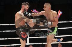 Gladiator Fightnight 3 - K1 Kickboxen - Deutsche Meisterschaft, Männer bis 70 kg, Egzon Gashi (Ingolstadt, schwarze Hose) gegen Murat Inan (Überlingen, schwarz-grüne Hose), Sieger Abbruch 3. Runde Murat Inan