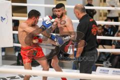 Kickboxen - K1 - Plaza Fights - Europameisterschaft K1 bis 59 KG, Jan Szajko (Ingolstadt schwarze Hose), Gegner Totts Tarik (Genua, rote Hose)