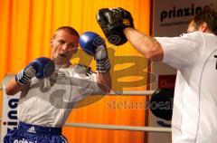 Pressetraining - Jens Lintow Abschiedskampf - EM Johannes Wolf mit Trainer Peter Luzny