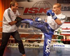 Pressetraining - Jens Lintow Abschiedskampf - EM Johannes Wolf mit Trainer Peter Luzny