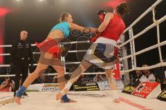 Kickboxen - Weltmeisterschaft WKU - Dr. Christine Theiss (München) - Cathy Le-Mee (F). Sieg durch technischen K.O. in der 5. Runde für Theiss