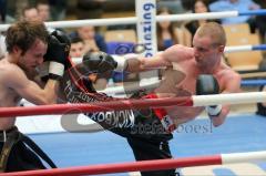 Kickboxen - Weltmeisterschaft - ISKA - Johannes Wolf gegen Marvin Falk (F) - Sieger nach Punkten in 12 Runden Johannes Wolf aus Ingolstadt - Wolf traf immer mit spektakulären Kicks