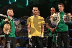 Kickbox Weltmeisterschaft - Titelverteidigiung - Johannes Wolf (GER) - Ilias El Hajoui (NL) - Sieger nach Punkten Johannes Wolf. Letzter Kampf Abschied - Einmarsch von Johannes Wolf - Nationalhymne