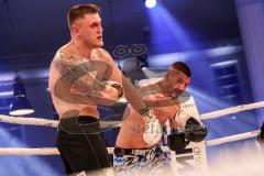 Stekos Fight Night - Postpalast - Kickboxen - Boxen - K1 - WKU WM - Thaiboxen - Michale Smolik (GER) weisse Handschuhe gegen Enver Sljivar (SUI), Sieger Smolik