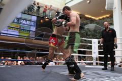 Kickboxen - Deutsche Meisterschaft Pro Amateure Jugend K1-70 Kg - rote Hose Vass Christopher vom Kickboxtempel Ingolstadt - grüne Hose Safaridis Kostas von Kampfschule Sparte München - Foto: Jürgen Meyer