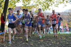 12. Bayerisches Cross-Festival - Hindenburgpark Ingolstadt - Start zum Hauptlauf über 3100 m, Nr. 439 der spätere Sieger, Philipp Pflieger (LG Telis Finanz Regensburg)