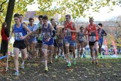 12. Bayerisches Cross-Festival - Hindenburgpark Ingolstadt - Start zum Hauptlauf über 3100 m, Nr. 439 der spätere Sieger, Philipp Pflieger (LG Telis Finanz Regensburg)