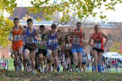 12. Bayerisches Cross-Festival - Hindenburgpark Ingolstadt - Start zum Hauptlauf über 3100 m, Nr. 439 der spätere Sieger, Philipp Pflieger (LG Telis Finanz Regensburg)