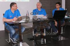 Pressekonferenz - Halbmarathon Ingolstadt 2013 im Hotel Enso - Organisatoren, links Roland Muck und rechts Roland Knoll