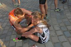 Halbmarathon Ingolstadt 2014 - Maria Paulig im Ziel erschöpft