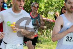 Halbmarathon Ingolstadt 2014 - (12) spätere Damensiegerin Tina Fischl im Klenzepark zum Donausteg