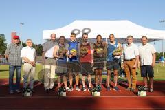 Leichtathletik - Hochsprung MeetIN Ingolstadt - von links Springer 1 . Dominik Gaul (VfL Sindelfingen), 2. Torben Laidig (WGL Schwäbisch Hall) 3. Jakob Köhler Baumann