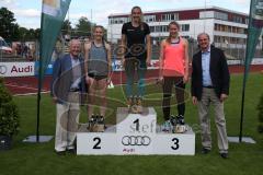 16. MTV Meet-IN Leichtathletik - 1. Siegerin Mayer Mona MTV Ingolstadt - 2. Siegerin Humburger Lena SSV Ulm 1846 - 3. Siegerin Straub Regina LAC Quelle Fürth - Foto: Jürgen Meyer