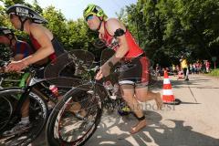 Triathlon Ingolstadt 2013 am Baggersee - Olympische Distanz Start zum Radfahren