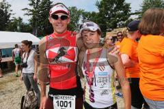 Triathlon Ingolstadt 2013 am Baggersee - Die Sieger olympische Distanz, Horst Reichel und Natascha Schmitt