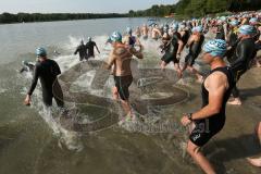 Triathlon Ingolstadt 2015 - Baggersee - Start zur Sprint Distanz Schwimmen