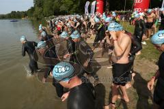 Triathlon Ingolstadt 2015 - Baggersee - Start zur Sprint Distanz Schwimmen