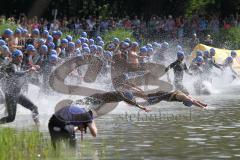 Triathlon Ingolstadt 2015 - Baggersee - Start zur Olympischen Distanz, Schwimmen