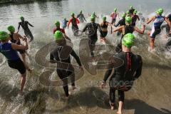 Triathlon Ingolstadt 2015 - Baggersee - Start zur Sprint Distanz Schwimmen