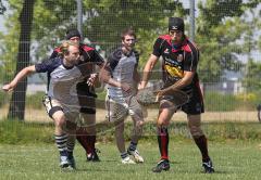 Rugby - Bayerische Meisterschaft in Ingolstadt - rot-schwarz Ingolstadt Baboons, weiss RTF München