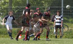 Rugby - Bayerische Meisterschaft in Ingolstadt - rot-schwarz Ingolstadt Baboons, weiss RTF München