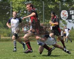 Rugby - Bayerische Meisterschaft in Ingolstadt - rot-schwarz Ingolstadt Baboons, weiss RTF München