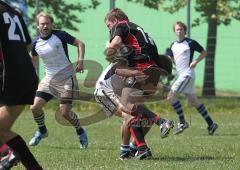 Rugby - Bayerische Meisterschaft in Ingolstadt - rot-schwarz Ingolstadt Baboons, weiss RTF München