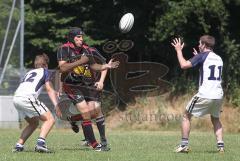 Rugby - Bayerische Meisterschaft in Ingolstadt - rot-schwarz Ingolstadt Baboons, weiss RTF München