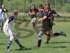 Rugby - Bayerische Meisterschaft in Ingolstadt - rot-schwarz Ingolstadt Baboons, weiss RTF München