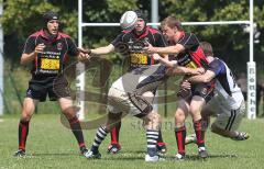 Rugby - Bayerische Meisterschaft in Ingolstadt - rot-schwarz Ingolstadt Baboons, weiss RTF München