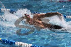 Schwimmen - SC Delphin Ingolstadt - Training - Freibad Ingolstadt - 50 Meter Becken - Paul Huch (Jahrgang 1996)  - Rückenschwimmen